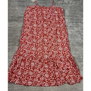 OVS Love People Not Labels Dress Womens Large Red Sleeveless Long‎ Maxi Viscose